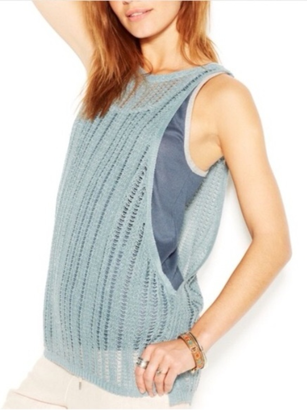 Free People Crochet Layer Tank Top
